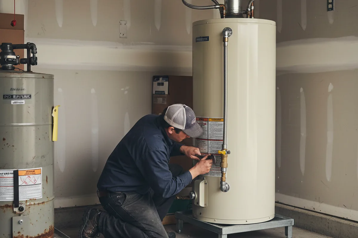 Water heater and shutoff valve replacement in Burke